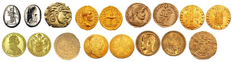 Zlaté mince od staroveku po novovek