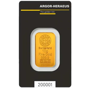 Argor Heraeus SA Švajčiarsko zlatá tehlička 10 gramov