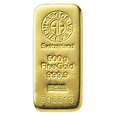 Argor Heraeus SA Švajčiarsko zlatá tehlička 500 gramov